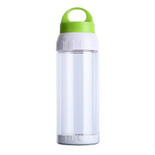 Botella de cristal transparente de doble pared 500ml con tapa de mango, BPA vidrio de botella de agua libre