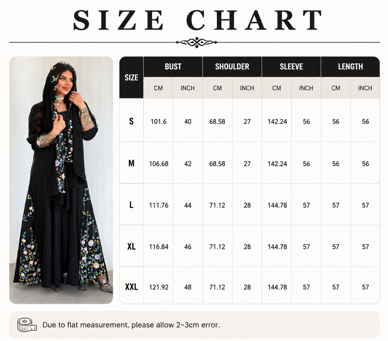 Floral Embroidery Open Abaya with Headscarf Floral Embroidery Open Abaya with Headscarf