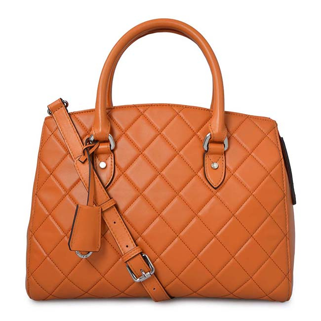 Square Grid Genuine Leather Lady Handbag Bags Handbag