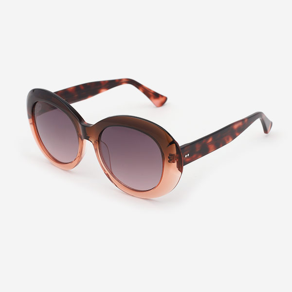Cambered Round Acetate Unisex Sunglasses 21A8090 Cambered Round Acetate Unisex Sunglasses 21A8090