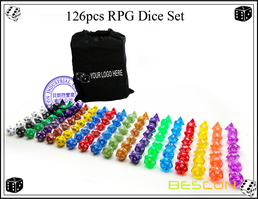 Juego de 126pcs RPG Dice 126pcs RPG Dice Set