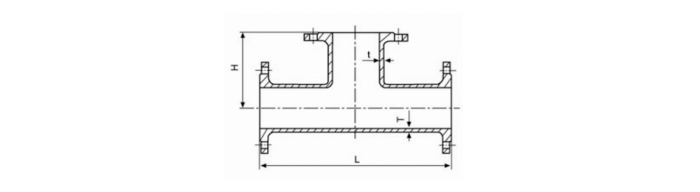 all flanged tee drawing