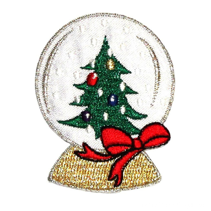 Snow Globe Embroidered Iron On Applique Patch Snow Globe Embroidered Iron On Applique Patch