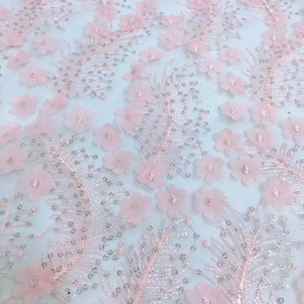 3d Chiffon Embroidery Fabric