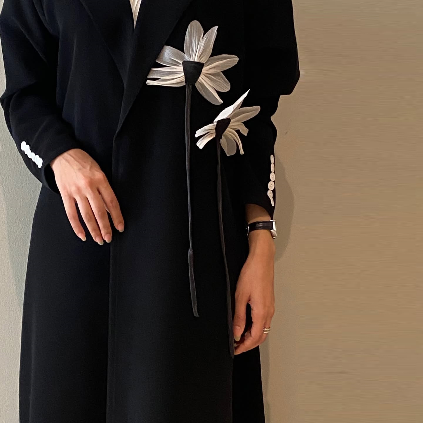 Black Crepe Open Abaya Boutique Style Black Crepe Open Abaya Boutique Style