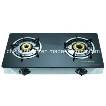2 Burners Tempered Glass Top Stainless Steel Indian Burner Gas