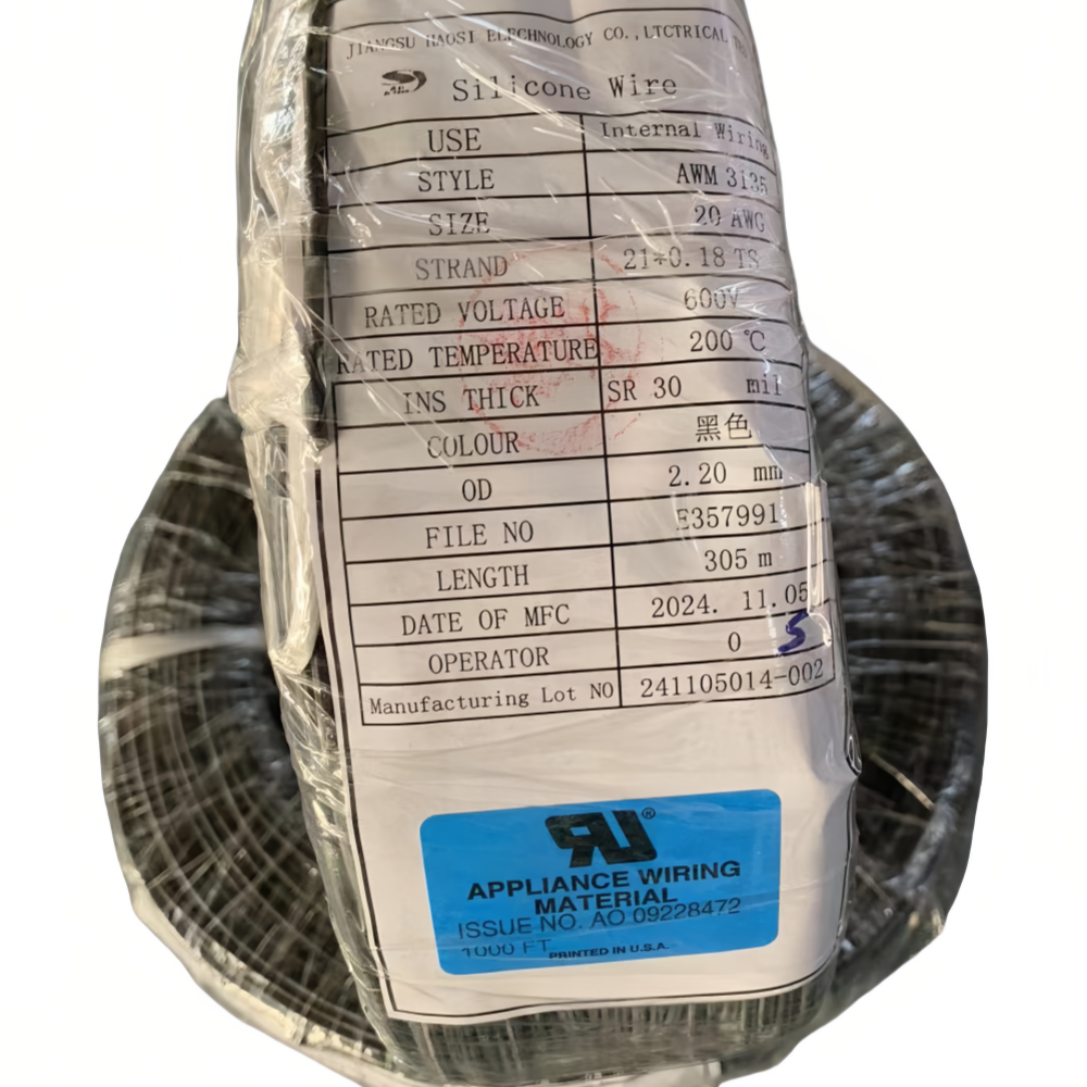 Silicone electrical wire UL3135 20#BLACK Silicone electrical wire UL3135 20#BLACK