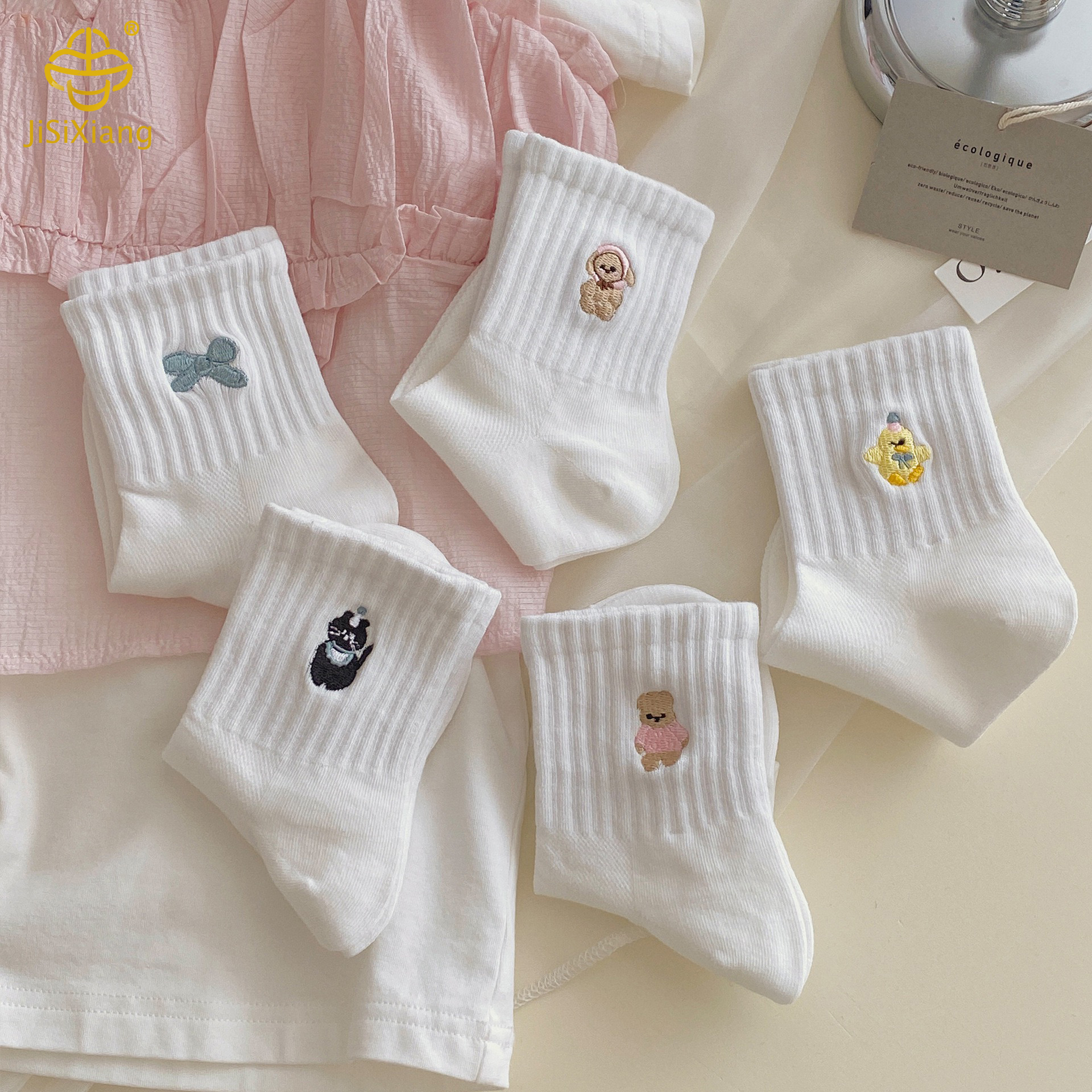 Cartoon embroidered tube socks Cartoon embroidered tube socks