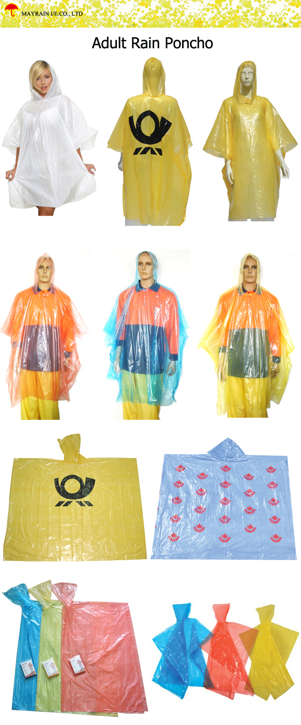 Adult PE Rain Poncho