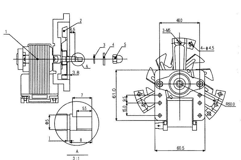 Micro wave ovens household shaded pole motors 115VAC or 220VAC 