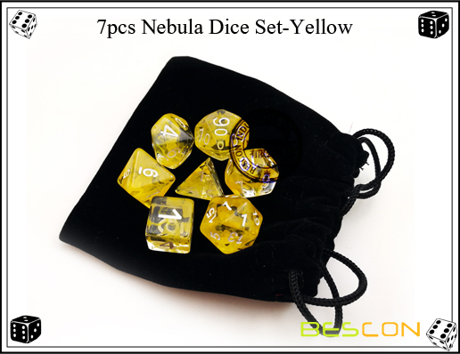 7pcs Nebula Dice Set-Jaune 7pcs Nebula Dice Set-Yellow