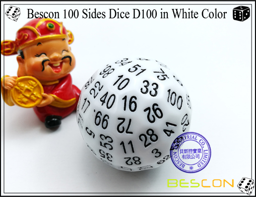 Bescon 100 Sides Dice D100 in White Color-2 Bescon 100 Sides Dice D100 in White Color-2