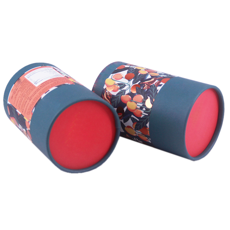 Round printed CMYK gold stamping tea paper packaging Round printed CMYK gold stamping tea paper packaging