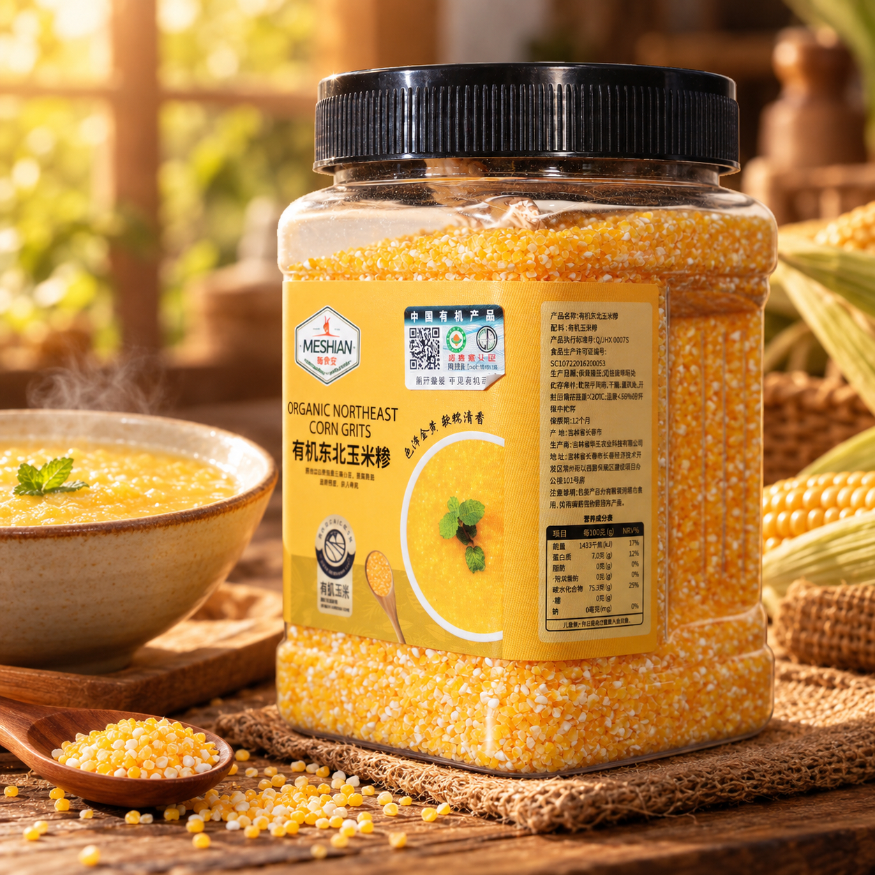 Organic Northeast Corn Grits 500g 4 Organic Northeast Corn Grits 500g 4