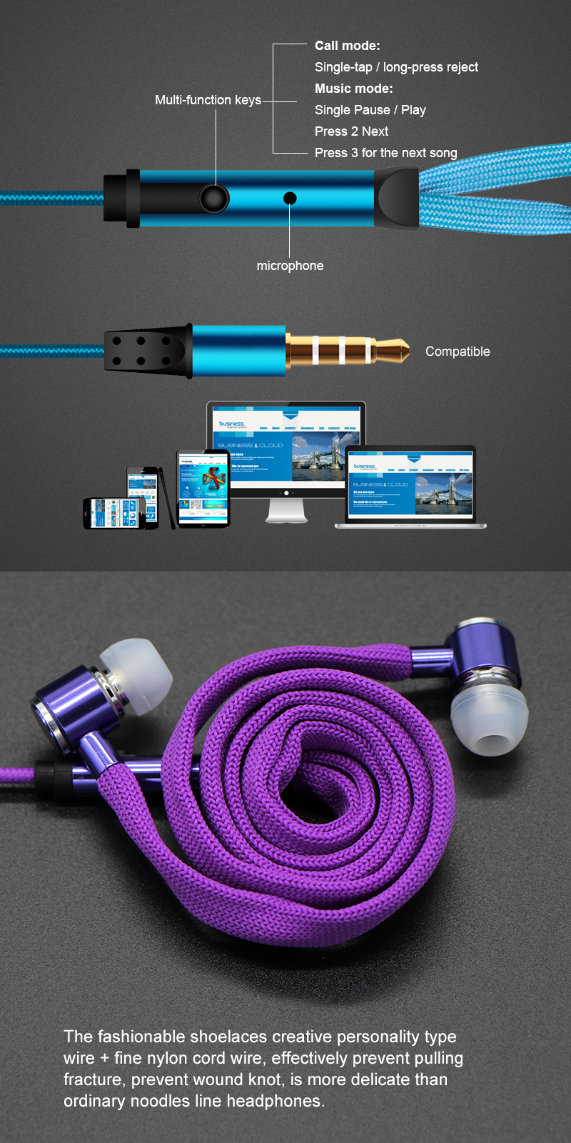 shoelace earphone shoelace earphone