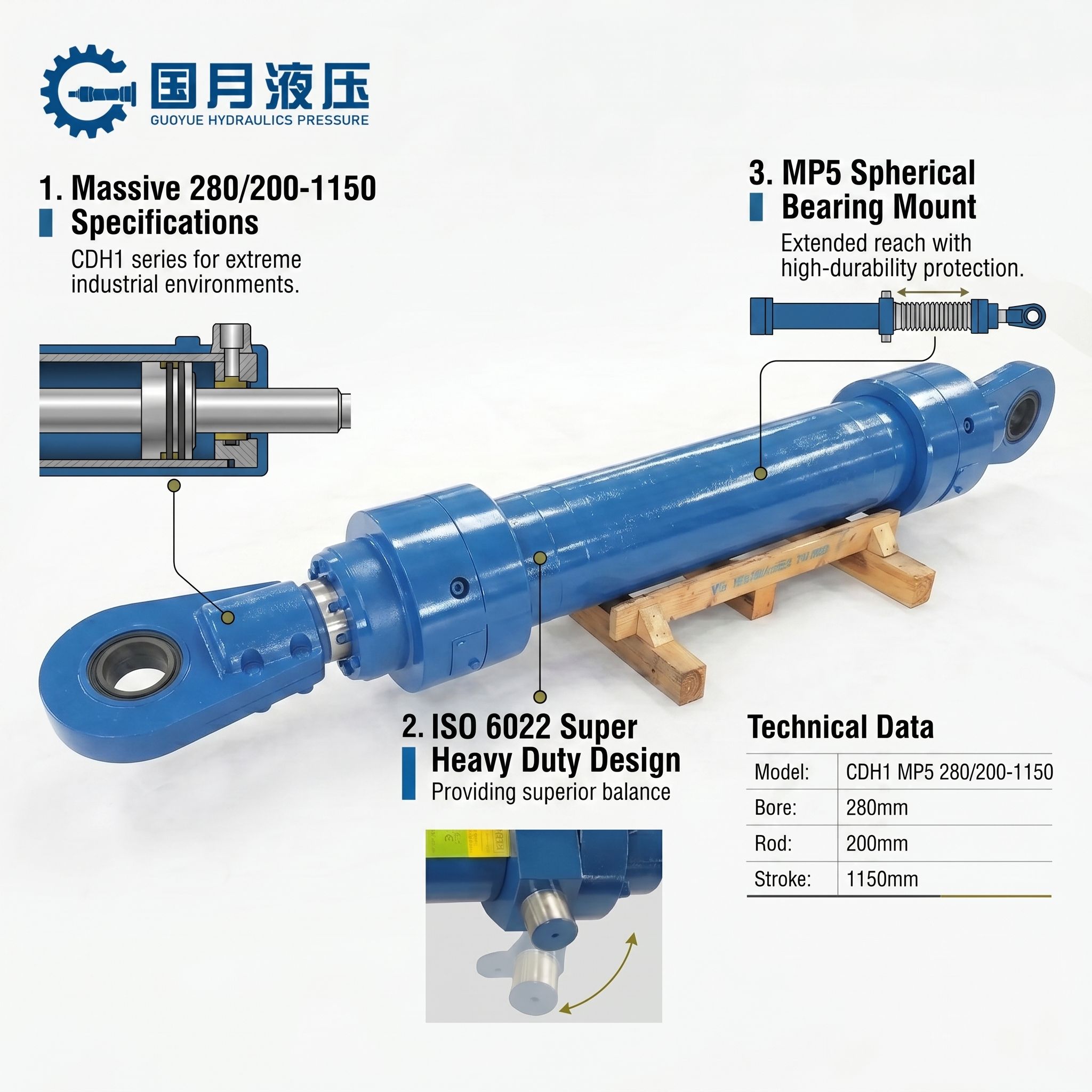 CDH1 MP5 280/200-1150 Hydraulic Cylinder CDH1 MP5 280/200-1150 Hydraulic Cylinder