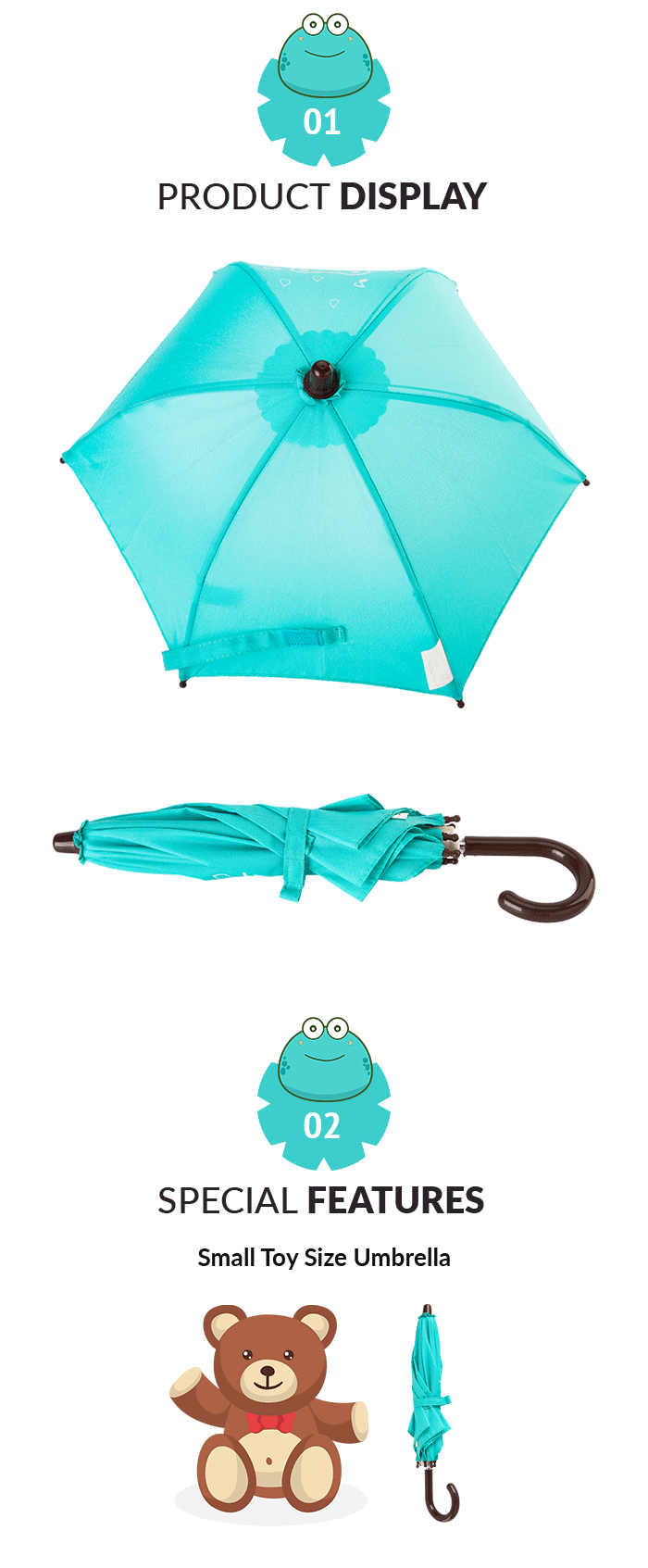 Parapluie jouet décoratif OEM pour l'affichage Oem Decorative Toy Umbrella For Display