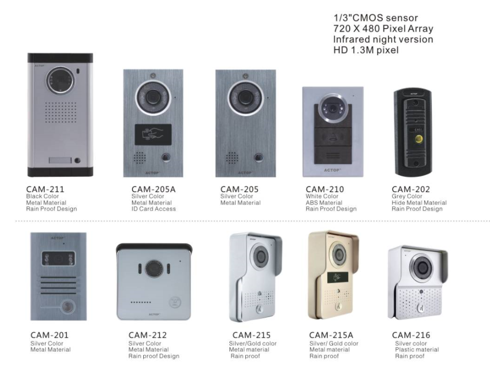 wire video door phone outdoor cameras