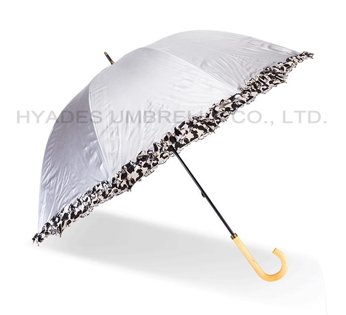 Halskrause gedruckt silberne Beschichtung Hand Open Dome Umbrella Frill Printed Silver Coating Hand Open Dome Umbrella
