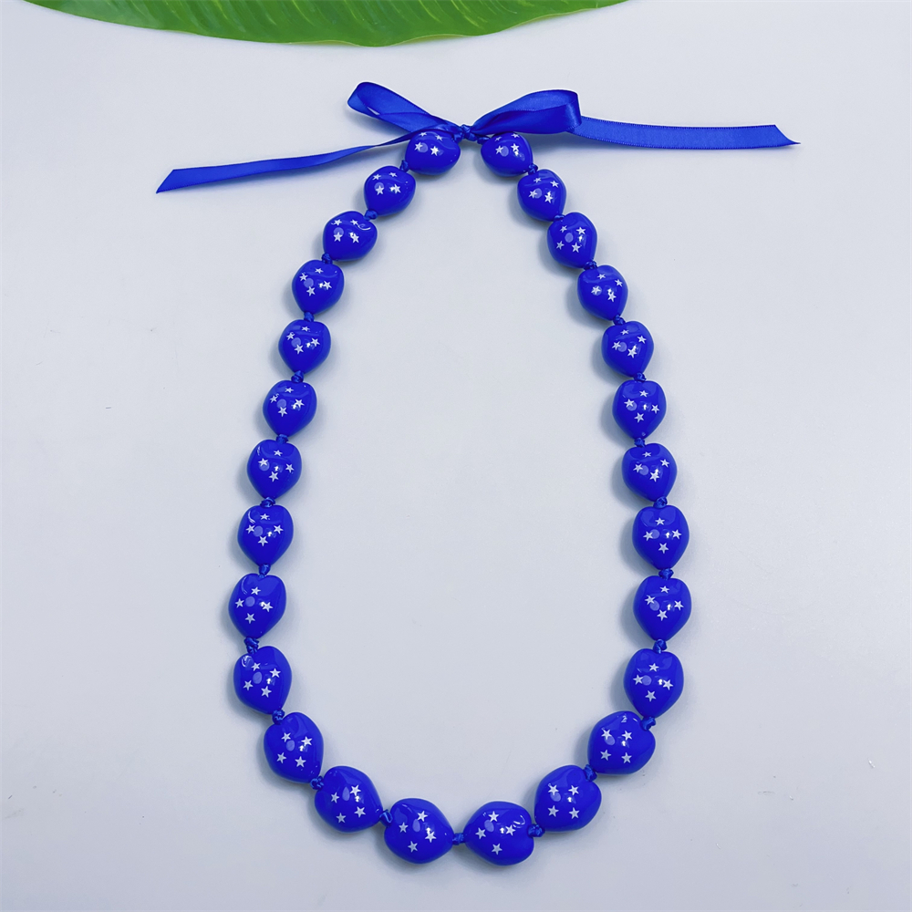 FSM Flag Kukui Nut Necklace KN-jn057_0001 FSM Flag Kukui Nut Necklace KN-jn057_0001
