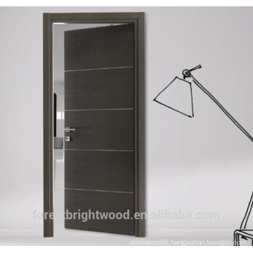 Flush Wood Door Design With Aluminum Strips Decoration China Manufacturer