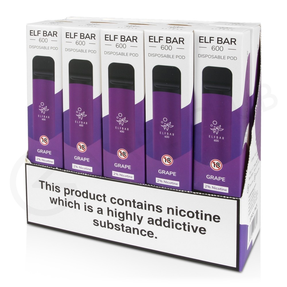 4885ed9dc68fe86ca69dba19fa4a2079 Elf Bar 600 Grape Disposable Vape Pack Of 10