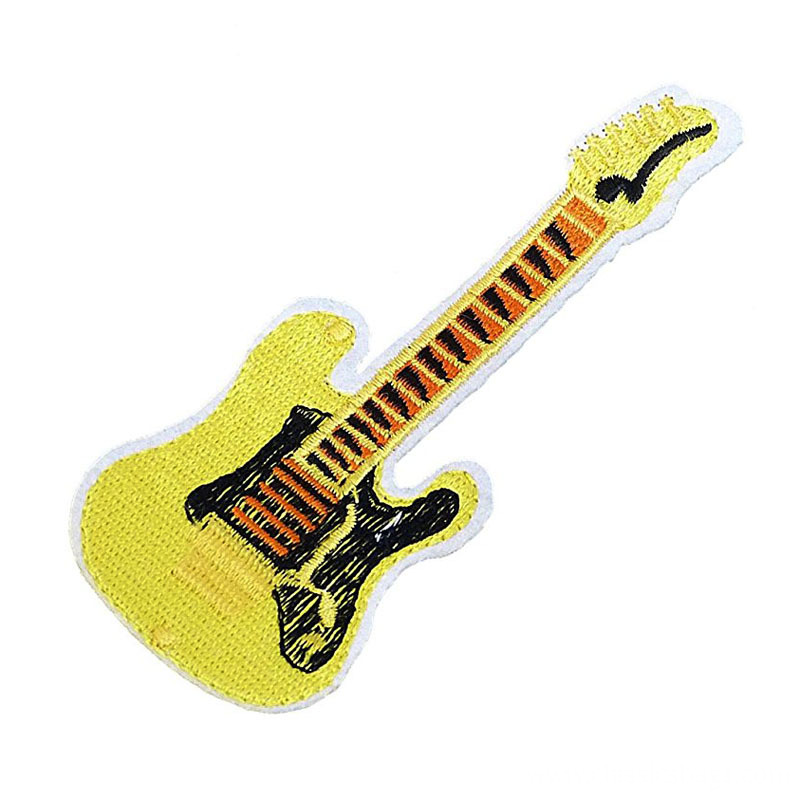 Yellow Guitar Iron On Patches Yellow Guitar Iron On Patches
