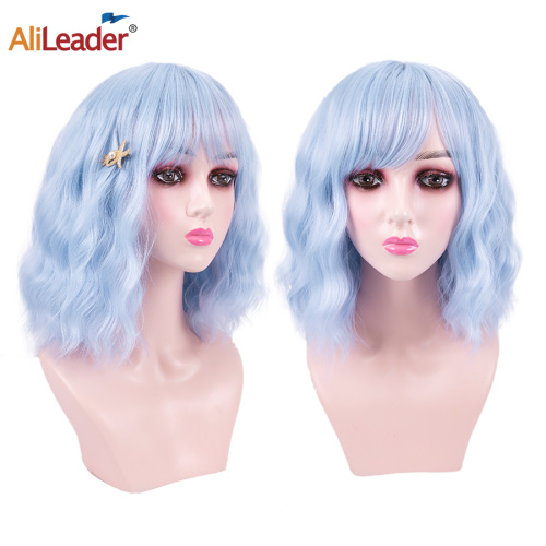 Short Bob Natural Wave Synthetic Wigs With Bangs Supplier, Supply Various Short Bob Natural Wave Synthetic Wigs With Bangs of High Quality