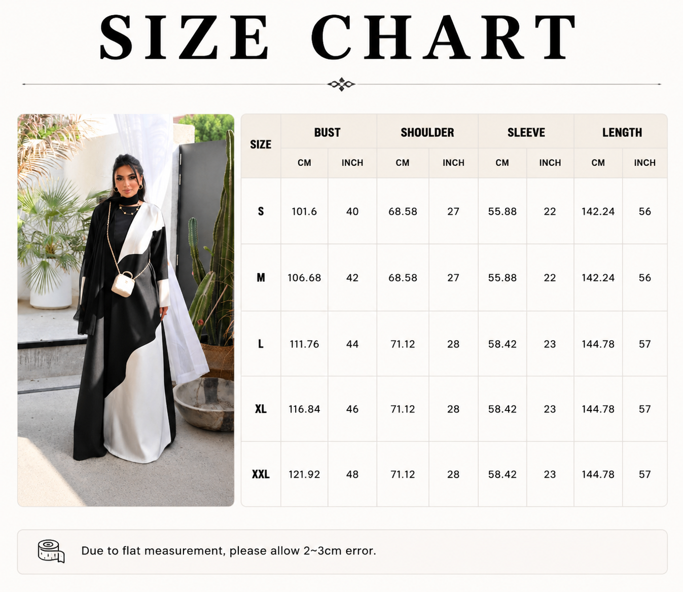 Color Block Open Abaya Front View Color Block Open Abaya Front View