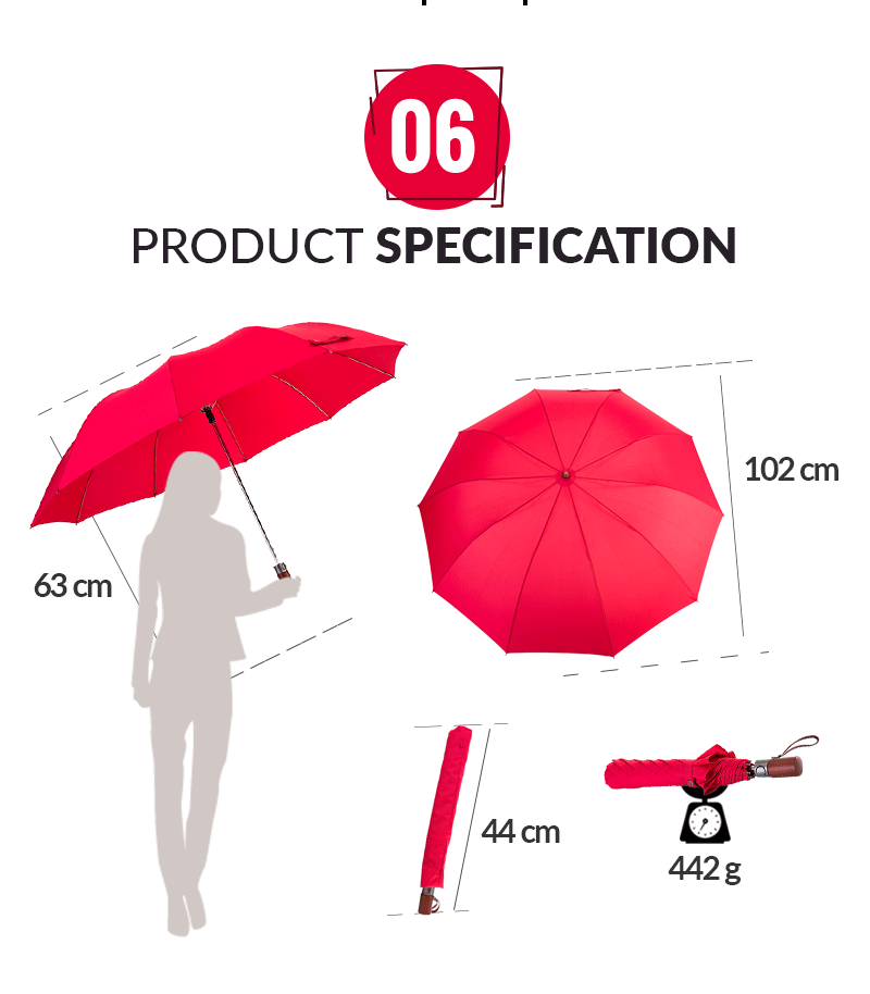 Taschenschirm Holzgriff folding umbrella wooden handle