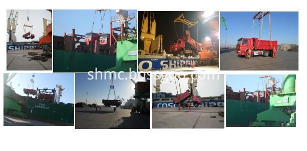 our trucks and machinery shipped on board our trucks and machinery shipped on board