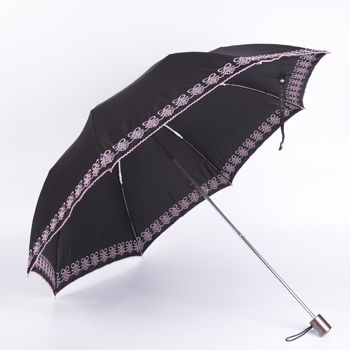 Women Folding Umbrella with embroidery
