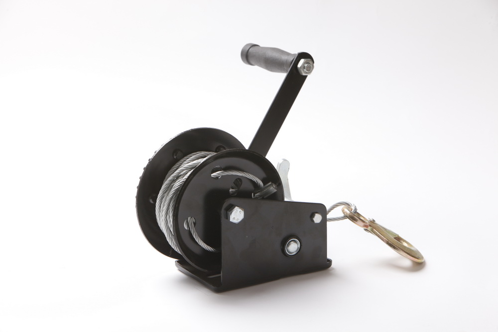 2000lbs yellwo zinc galvanized wire rope hand crank winches China