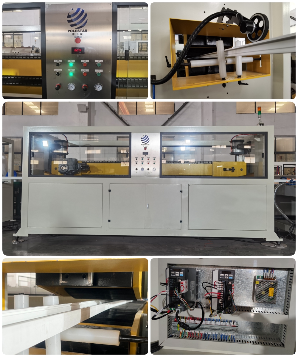 SJZ80 twin screw pvc profile extrusion line hauling machine pics SJZ80 twin screw pvc profile extrusion line hauling machine pics