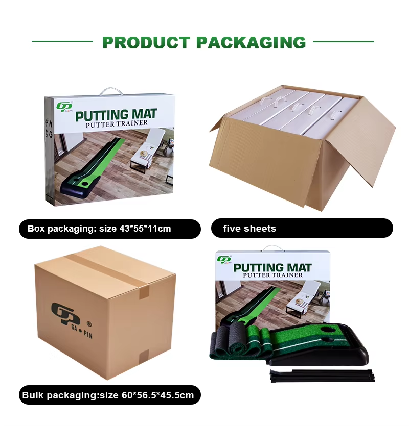 Custom Logo Plastic Golf Putting Green Mat with Auto Ball Return System 2 Holes Golf Practice Trainer98 Custom Logo Plastic Golf Putting Green Mat with Auto Ball Return System 2 Holes Golf Practice Trainer98