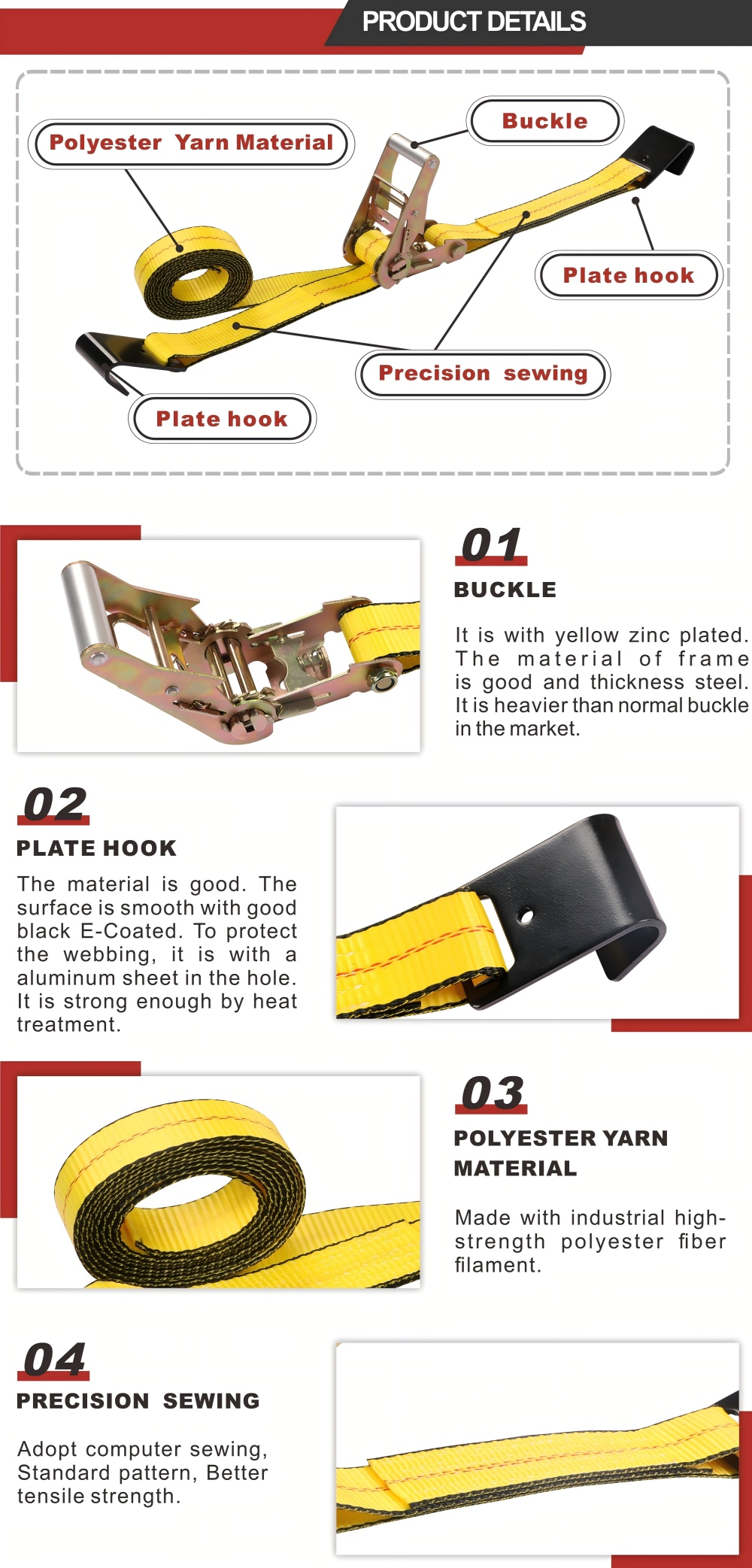 Short Handle Ratchet Strap KRS230F-3 Short Handle Ratchet Strap KRS230F-3