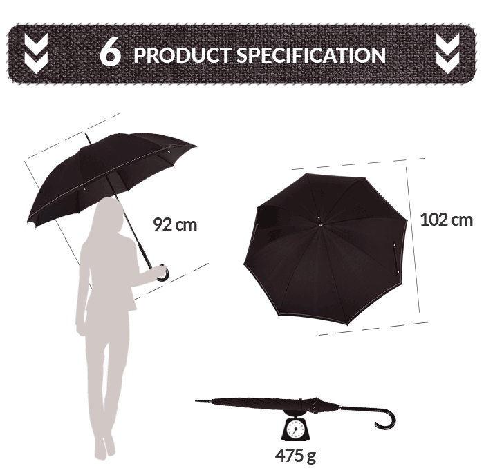 ร่มตรงสีดำ Black Straight Umbrella