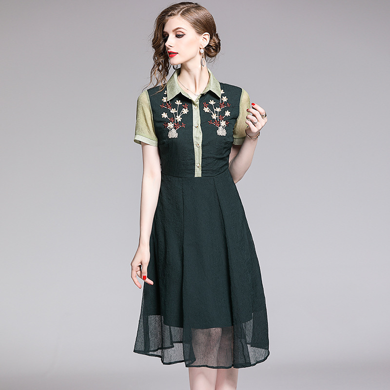 Collared Embroidered Dress Jpg