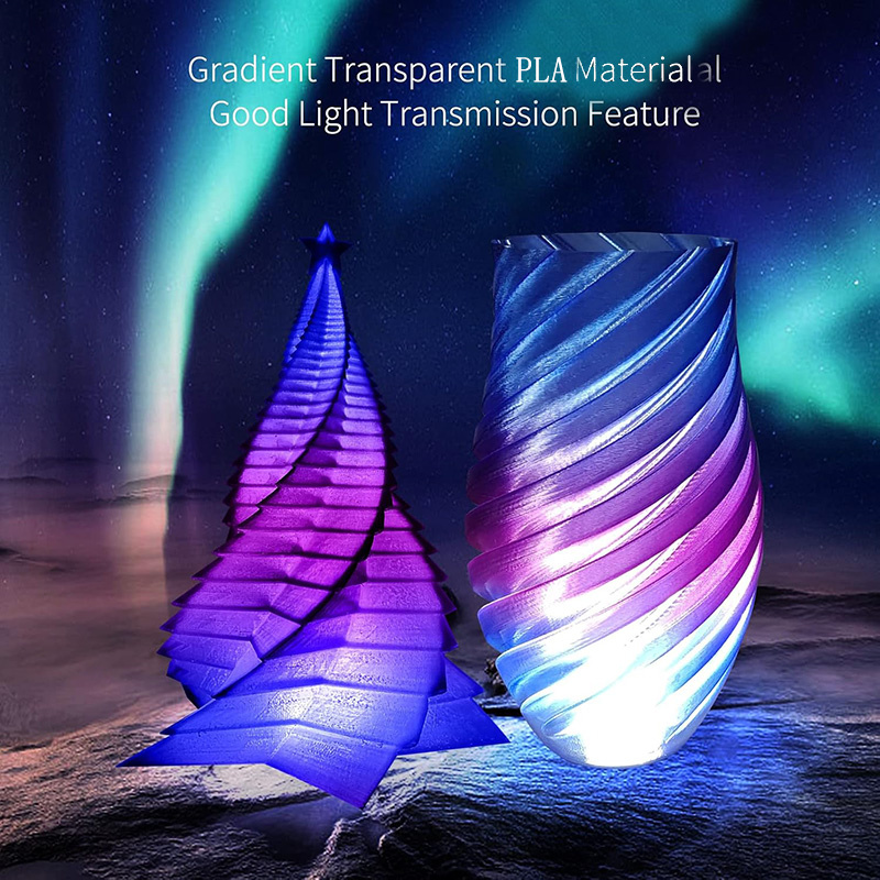 Clear Multi Colored PLA Filament Clear Multi Colored PLA Filament