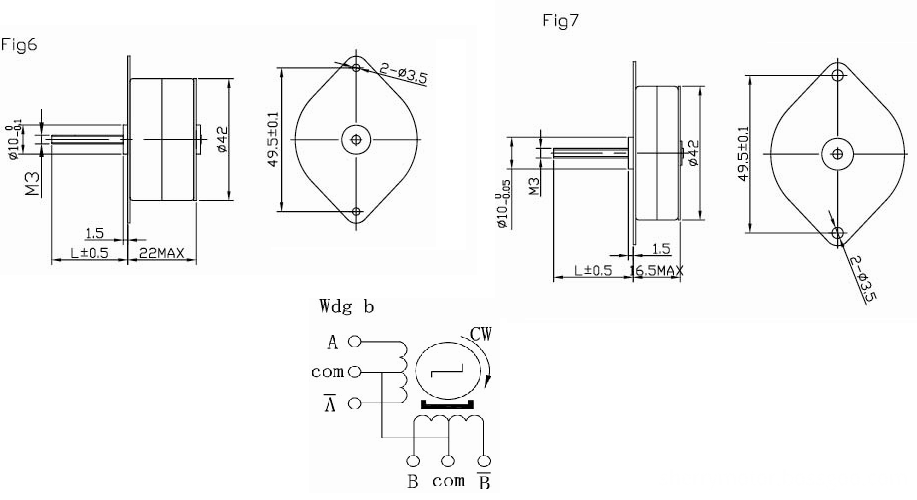 35mm PM stepper motors with permanent magnets7.5 °or 15° step angle 