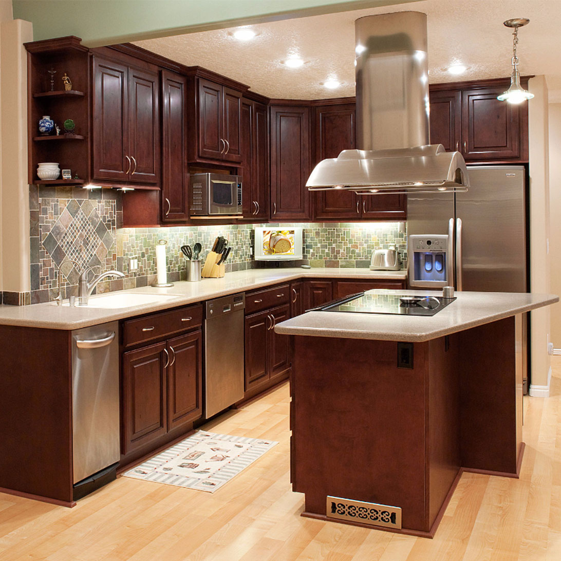 High end kitchen cabinet with bar design