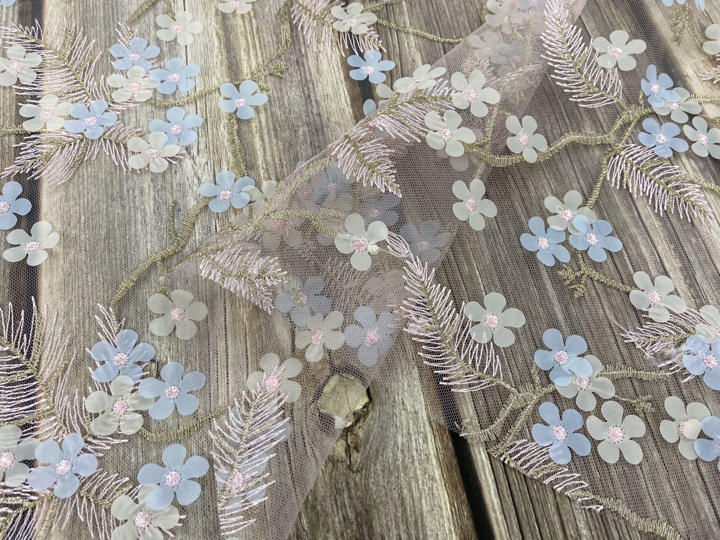 Poly Mesh Chiffon Embroidery Fabric