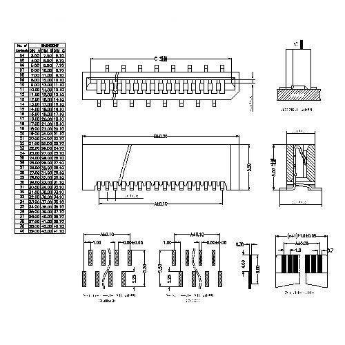 1.0mm FPC, NON ZIF,Vertical SMT,Dual contact FPC1.0-XXSMDXXX1