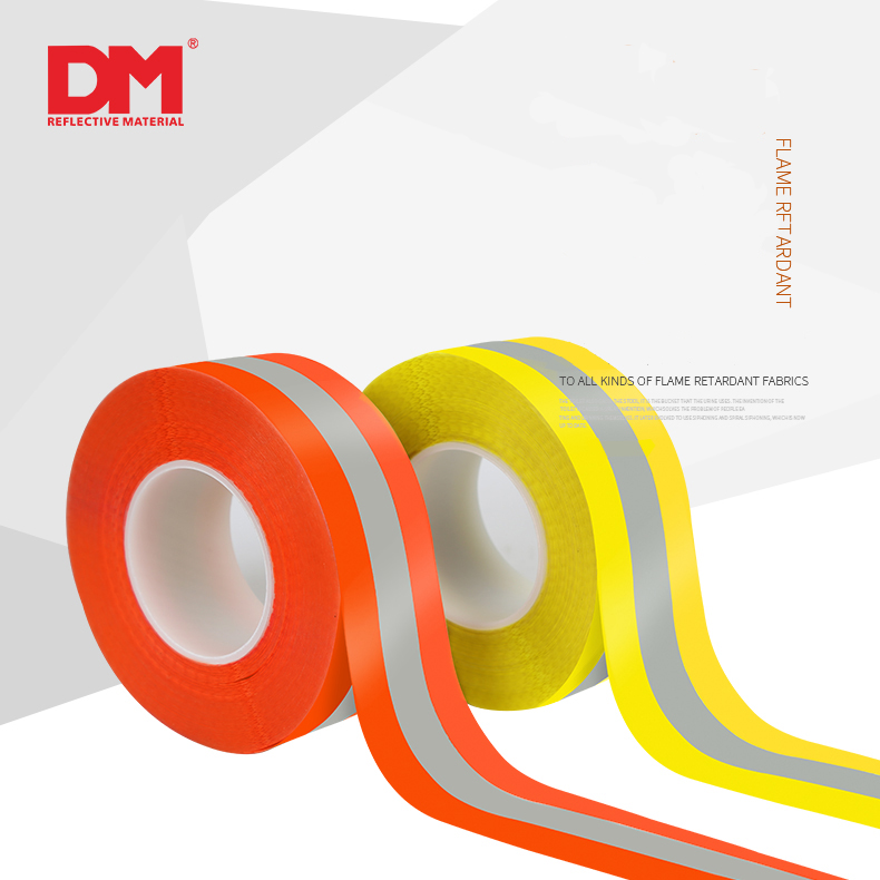 Flame Resistant Sew on High Visibility Hi Vis Retro Reflective fabric tape