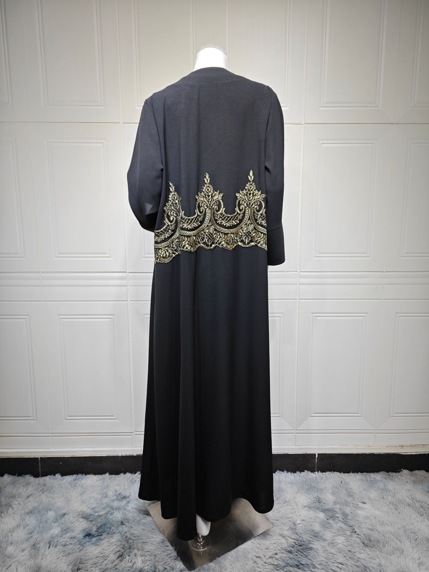 Elegant Black Kimono Abaya for Muslim Women MQ247 (7) Elegant Black Kimono Abaya for Muslim Women MQ247 (7)