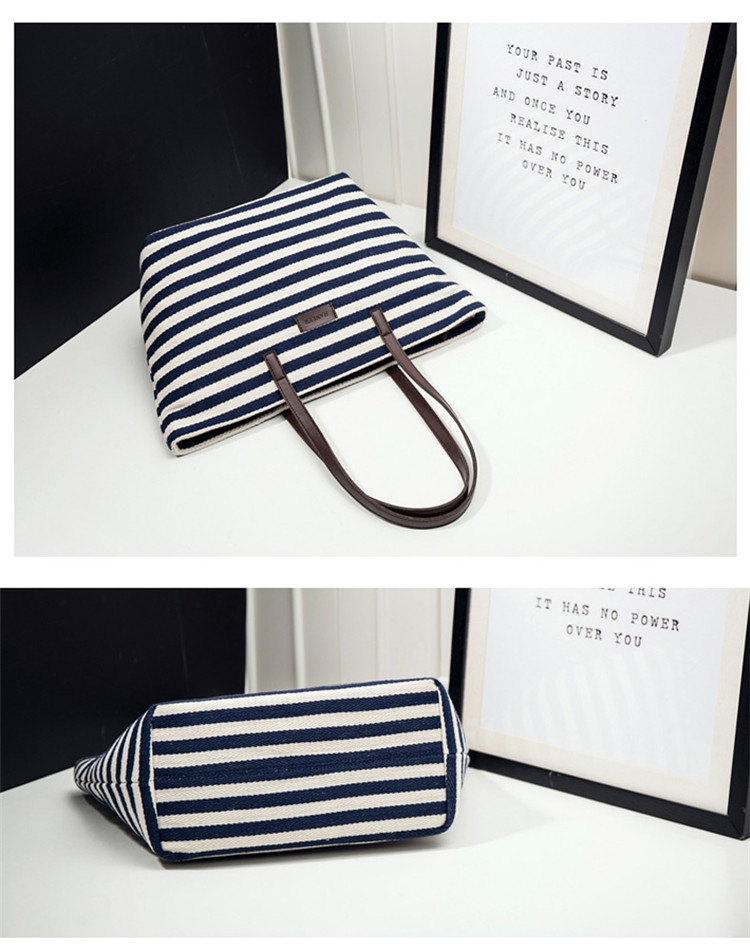 Streep canvas handtas Stripe Canvas Handbag