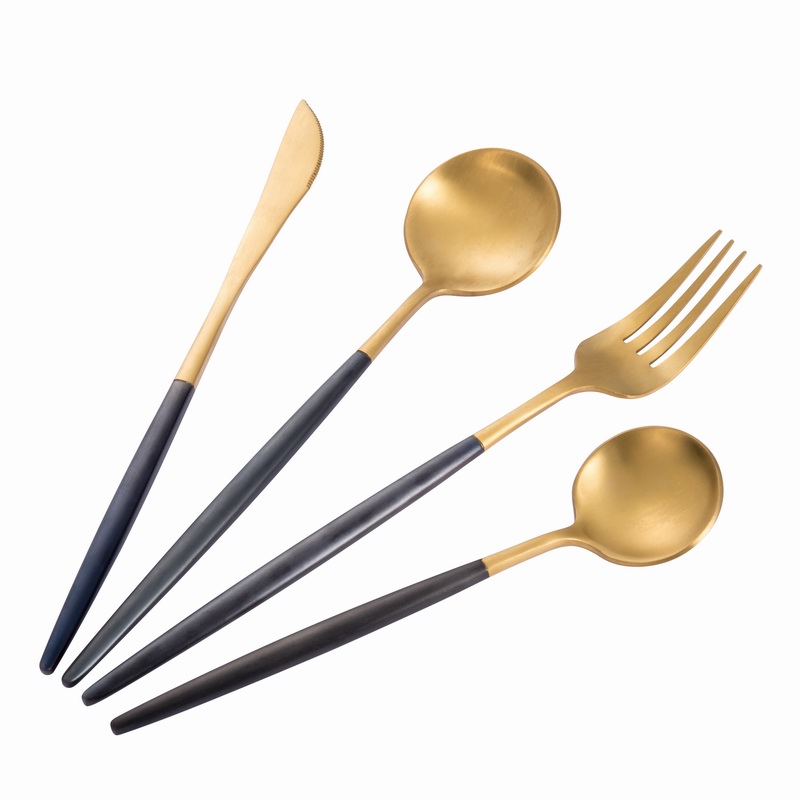 Copper Plated Stainless Steel Knife Fork Spoon Flatware