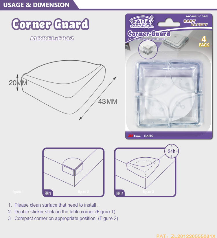 Çocuk Koridor Koruyucu Koruyucu Safety Child Corner Protector