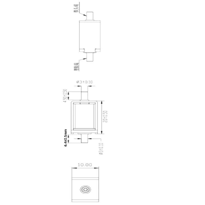 Two normally open solenoid valve dimension drawing Two normally open solenoid valve dimension drawing