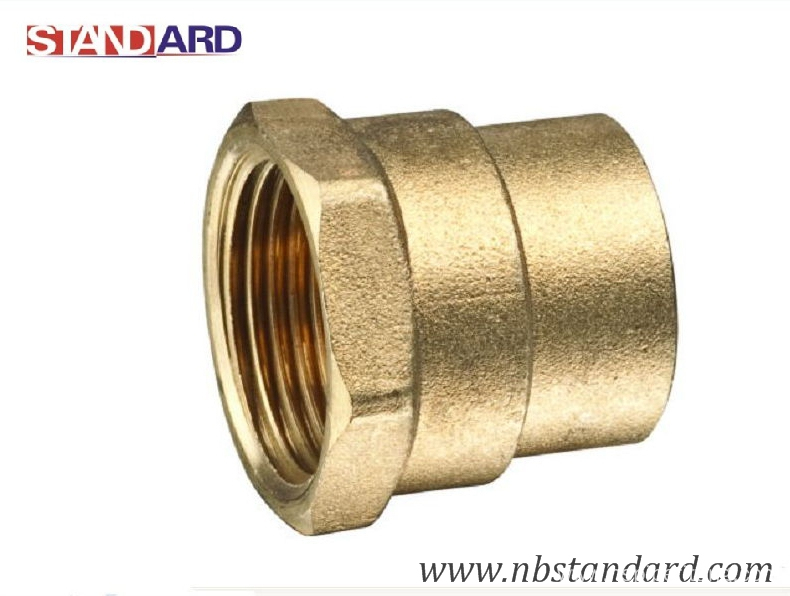 Brass solder fitting for plumbing pipe screw